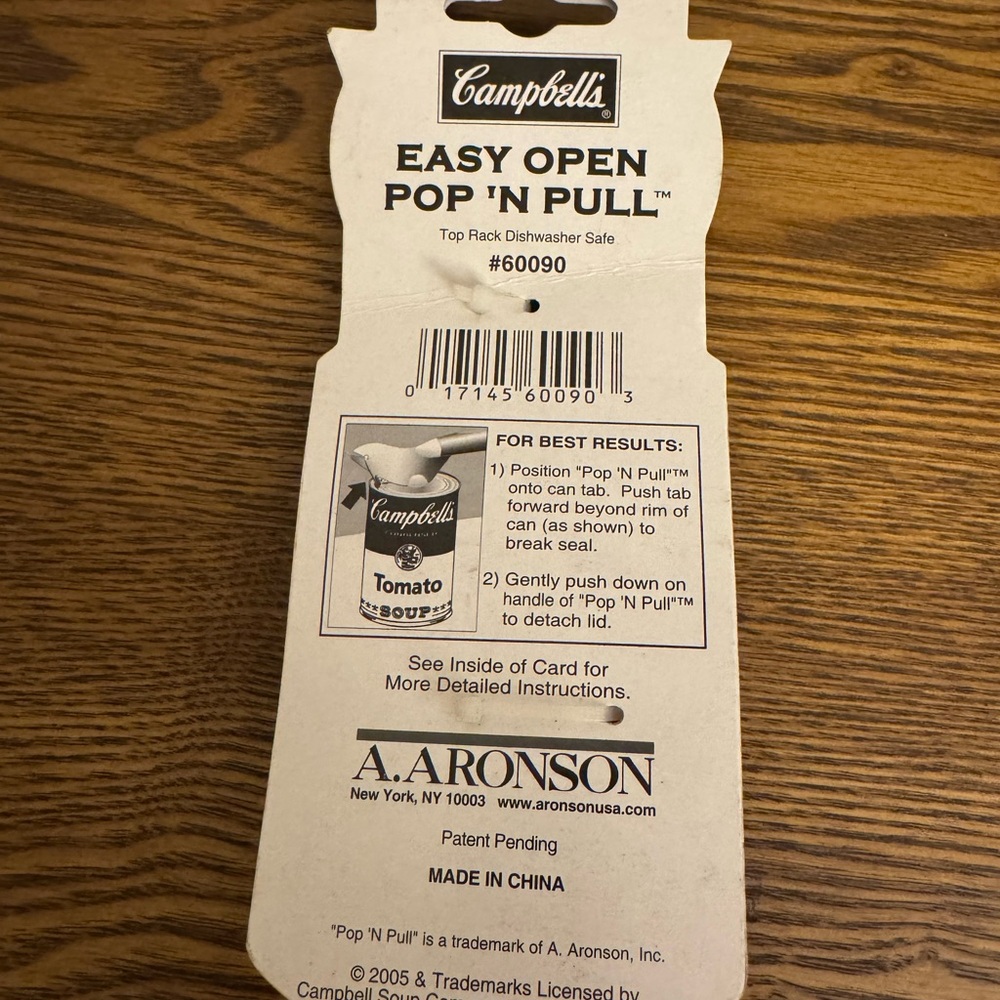Pop 'N Pull Easy Open Can Opener/-Lid Lifter - Red Handle - Picture 4 of 6
